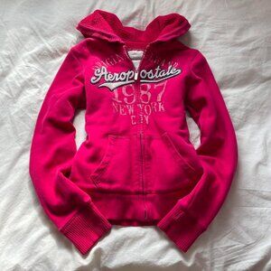 2000s Aeropostale Pink Fleece Lined Zip Up